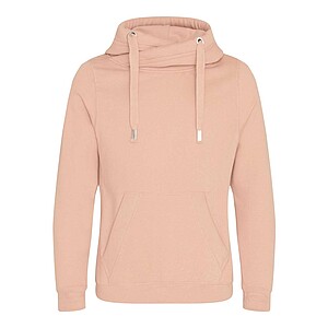Unisex mikina s kapucí AWDIS CROSS NECK HOODIE, béžová, velikost XS