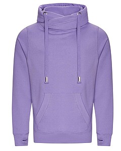 Unisex mikina s kapucí AWDIS CROSS NECK HOODIE, fialová, velikost S