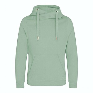 Unisex mikina s kapucí AWDIS CROSS NECK HOODIE, jemně zelená, velikost M