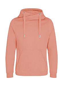 Unisex mikina s kapucí AWDIS CROSS NECK HOODIE, oranžová, velikost XS