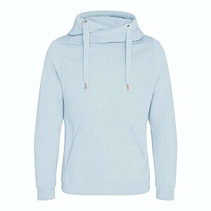 Unisex mikina s kapucí AWDIS CROSS NECK HOODIE, světle modrá, velikost XXL