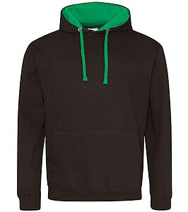 Unisex mikina s kapucí AWDIS VARSITY HOODIE, černá/bílá, velikost S