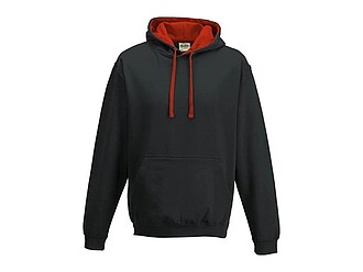 Unisex mikina s kapucí AWDIS VARSITY HOODIE, černá/červená, velikost M
