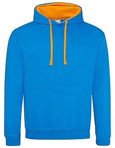 Unisex mikina s kapucí AWDIS VARSITY HOODIE, modrá/oranžová, velikost XS