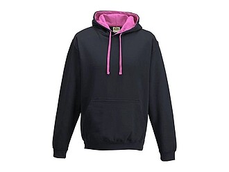 Unisex mikina s kapucí AWDIS VARSITY HOODIE, námořní modrá/růžová, velikost S