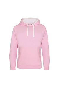 Unisex mikina s kapucí AWDIS VARSITY HOODIE, světle růžová/bílá, velikost M