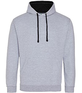 Unisex mikina s kapucí AWDIS VARSITY HOODIE, světle šedý melír/tmavě námořní, velikost XS