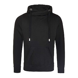 Unisex mikina s kapucí CROSS NECK HOODIE, černá, velikost XXL