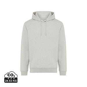 Unisex mikina s kapucí Iqoniq Joshua, velikost 4XL, světle šedý melír