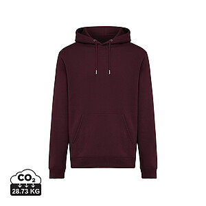 Unisex mikina s kapucí Iqoniq Joshua, velikost L, vínová