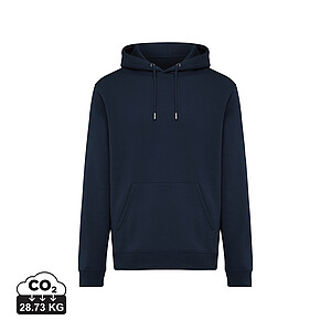 Unisex mikina s kapucí Iqoniq Joshua, velikost M, námořní modrá