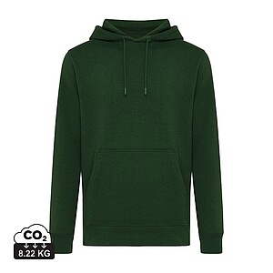 Unisex mikina s kapucí Iqoniq Rila, velikost XS, tmavá zelená