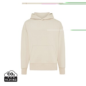 Unisex mikina s kapucí Iqoniq Yoho relaxed fit, velikost XXS, krémová bílá
