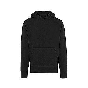 Unisex mikina s kapucí Iqoniq Yoho z recyklované bavlny, černá, XXS