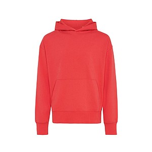 Unisex mikina s kapucí Iqoniq Yoho z recyklované bavlny, červená, XXS