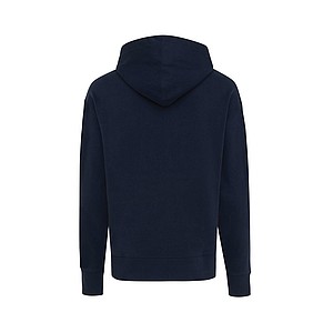 Unisex mikina s kapucí Iqoniq Yoho z recyklované bavlny, námořní modrá, XXS