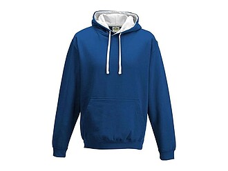 Unisex mikina s kapucí VARSITY HOODIE, královská modrá/bílá, velikost M
