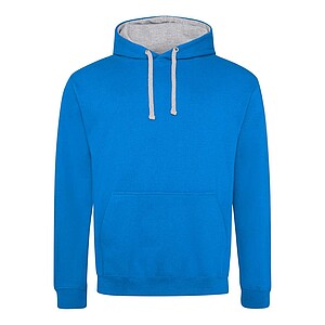 Unisex mikina s kapucí VARSITY HOODIE, modrá/světle šedý melír, velikost M