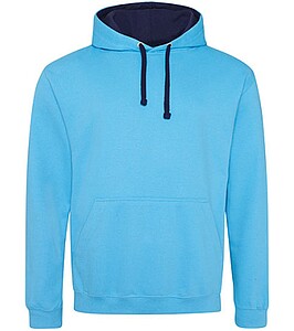 Unisex mikina s kapucí VARSITY HOODIE, světle modrá/námořní, velikost S