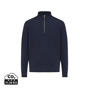 Unisex mikina se čtvrtečním zipem IQONIQ Elgon, velikost 4XL, námořní modrá