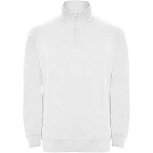 Unisex mikina se čtvrtkovým zipem, ROLY ANETO, bílá, vel. S