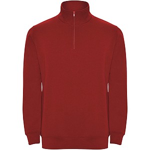 Unisex mikina se čtvrtkovým zipem, ROLY ANETO, červená, vel. S