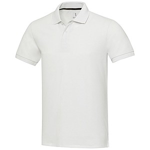 Unisex polokošile s krátkým rukávem z recyklované bavlny i polyesteru, ELEVATE EMERALD, bílá, vel. XXS