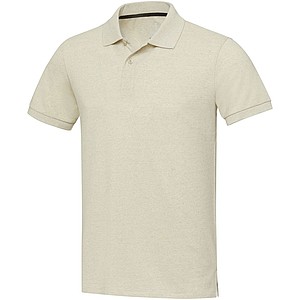 Unisex polokošile s krátkým rukávem z recyklované bavlny i polyesteru, ELEVATE EMERALD, krémová, vel. M