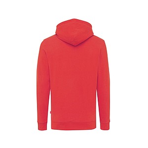 Unisex recyklovaná mikina Iqoniq s kapucí, červená, M