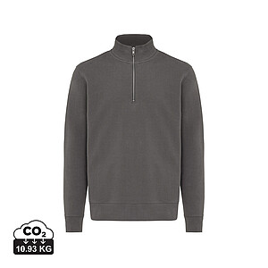 Unisex svetr se čtvrtečním zipem IQONIQ Elgon, velikost 3XL, antracitová