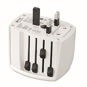 Univerzální 2pólový cestovní adaptér, bílá