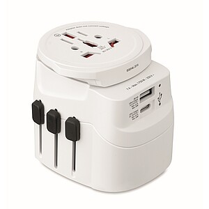 Univerzální 3pólový uzemněný adaptér, bílá