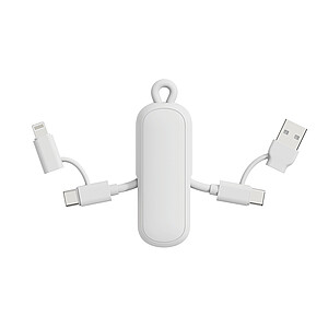 Urban Vitamin Dublin 100W 4-v-1 kabel na klíčenku, bílá