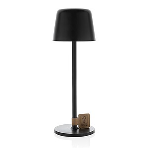 USB dobíjecí stolní lampa z RCS recyklovaného plastu, černá