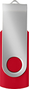 USB flash disk, kapacita 32GB, stříbrno červený - reklamní předměty