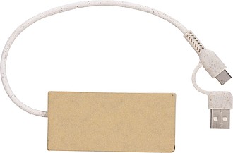 USB hub s bambusovým povrchem