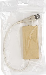 USB hub s bambusovým povrchom