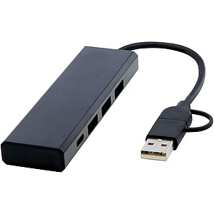 USB hub z recyklovaného hliníku