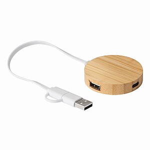 USB rozbočovač, hnědá