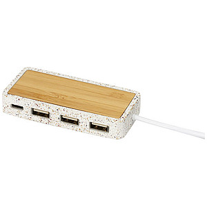 USB rozbočovač s bambusovým dekorem