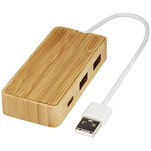 USB rozbočovač s bambusovým krytem