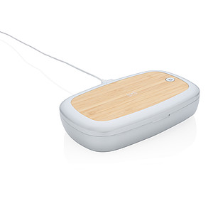 UV-C sterilizačný box s bezdrôtovým nabíjaním 5W Rena, biely