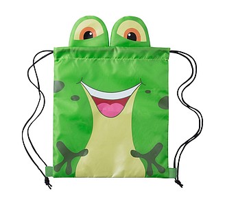 Vak na stažení šňůrkou pro děti v designu žáby, 190 T polyester
