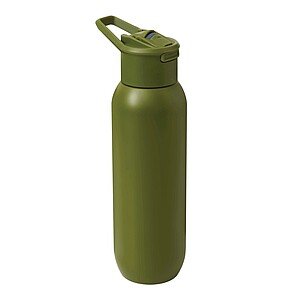 Vakuovo izolovaná fľaša na pitie 600 ml, vojenská zelená