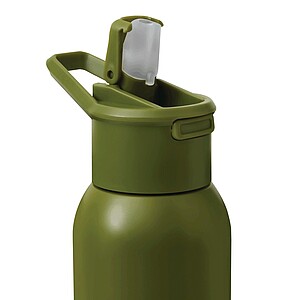 Vakuovo izolovaná fľaša na pitie 600 ml, vojenská zelená