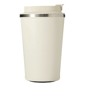 Vakuovo izolovaný cestovný termohrnček 350 ml, béžová