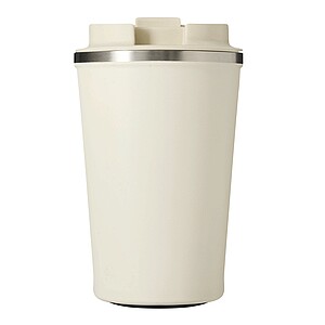 Vakuovo izolovaný cestovný termohrnček 350 ml, béžová