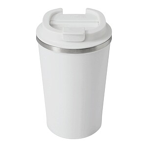 Vakuovo izolovaný cestovný termohrnček 350 ml, biela