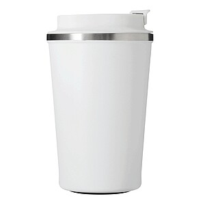 Vakuovo izolovaný cestovný termohrnček 350 ml, biela