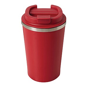 Vakuovo izolovaný cestovný termohrnček 350 ml, červená